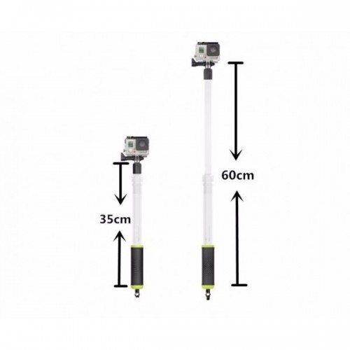 Monopod-aquapod transparent pentru GOPRO cu compartiment pentru telecomandă WI-FI