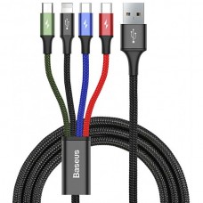 Кабель 4в1 120см Lightning, MicroUSB, 2xType-C Baseus CA1T4-B01