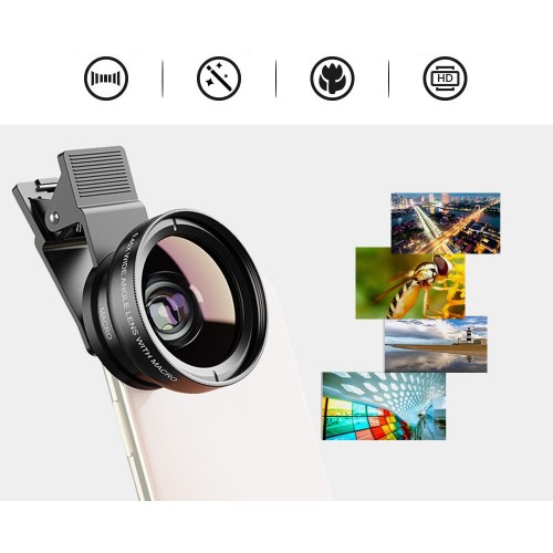 Ширококутний макрооб'єктив 12.5x для телефону Apexel APL-0.45WM