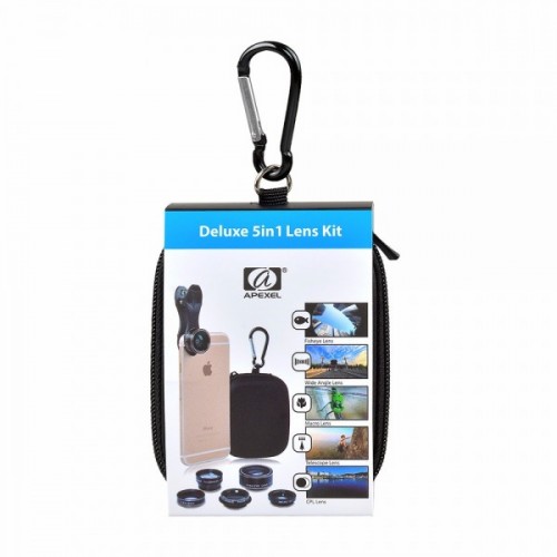 Set 5în1 obiective pentru smartphone cu filtru Apexel APL-DG5H