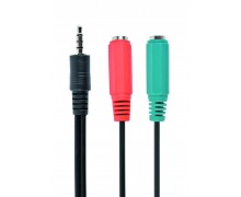 Cablexpert CCA-417 Adaptor microfon + căști 3,5 mm cu 4 pini
