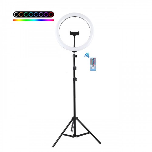 Кольцевая лампа RGB 30см со штативом 210 см Puluz PU411T