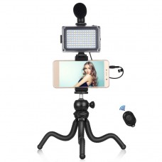 Набор блогера для смартфона на гибком штативе Puluz PKT3094B