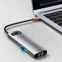 Concentrator hub USB Type-C 8în1 cititor carduri încărcare 100W Baseus Metal Gleam CAHUB-CV0G