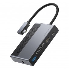 Concentrator hub USB Type-C 6în1 HDMI 4K cititor carduri încărcare 100W Baseus Metal Gleam CAHUB-DA0G