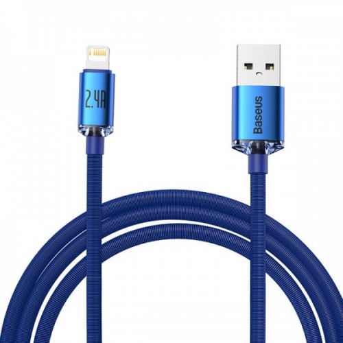 Cablu Lightning pentru iPhone albastru 1,2m Baseus Crystal Shine CAJY000003