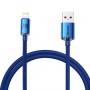 Cablu Lightning pentru iPhone albastru 2m Baseus Crystal Shine CAJY000103