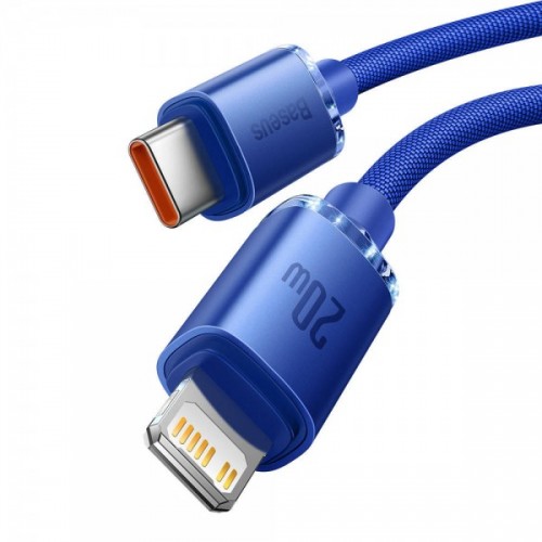 Cablu Type-C Lightning pentru iPhone 20W 2m albastru Baseus Crystal Shine CAJY000303