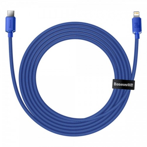 Cablu Type-C Lightning pentru iPhone 20W 2m albastru Baseus Crystal Shine CAJY000303