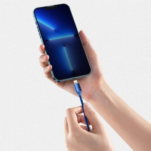 Cablu Type-C Lightning pentru iPhone 20W 2m albastru Baseus Crystal Shine CAJY000303