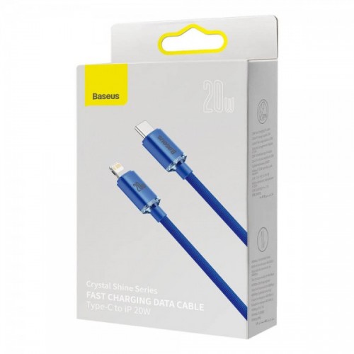 Cablu Type-C Lightning pentru iPhone 20W 2m albastru Baseus Crystal Shine CAJY000303