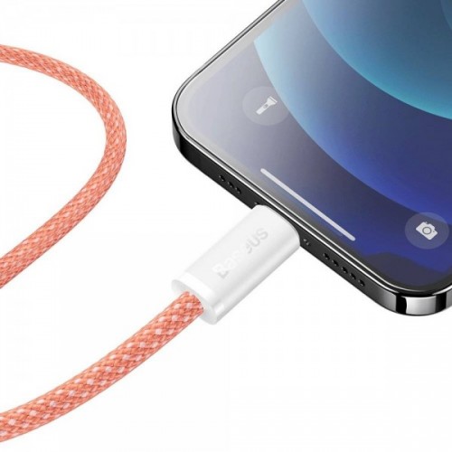 Cablu Type-C Lightning pentru iPhone PD 20W 2m portocaliu Baseus Dynamic CALD000107