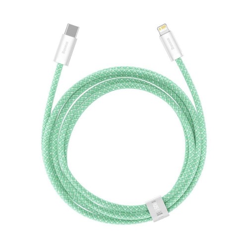 Кабель Type-C Lightning для айфон PD 20Вт 2м зеленый Baseus Dynamic CALD000106