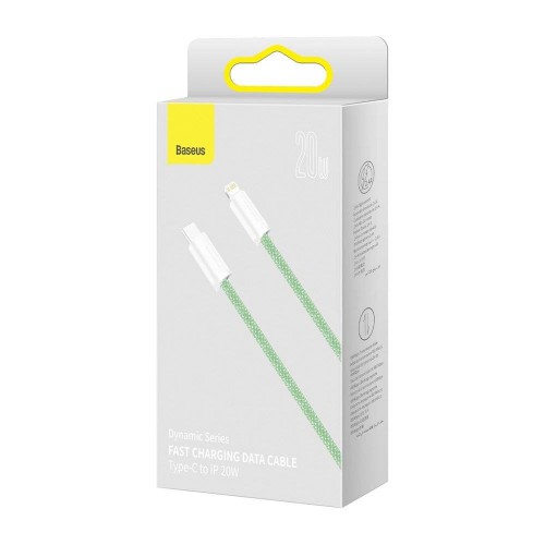 Кабель Type-C Lightning для айфон PD 20Вт 2м зеленый Baseus Dynamic CALD000106