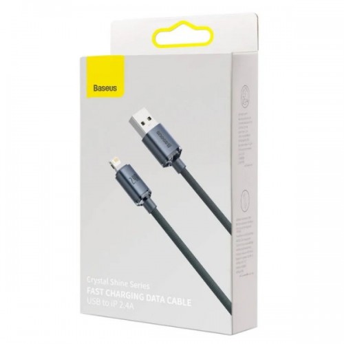 Кабель Lightning для айфон чорний 1.2м Baseus Crystal Shine CAJY000001