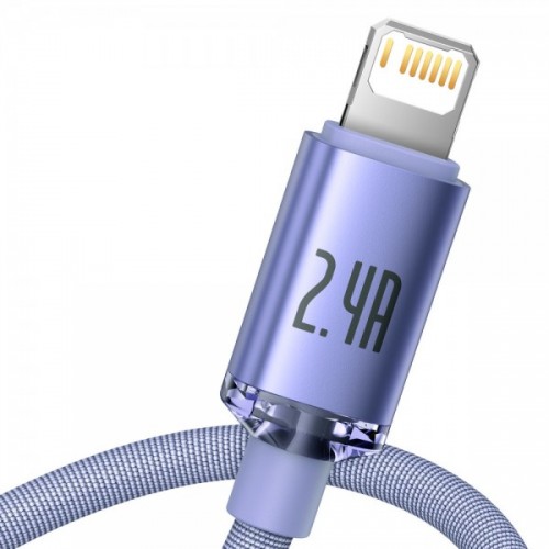 Кабель Lightning для айфон фиолетовый 2м Baseus Crystal Shine CAJY000105