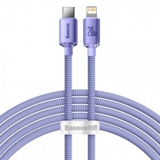 Кабель Type-C Lightning для айфону 20Вт 2м фіолетовий Baseus Crystal Shine CAJY000305