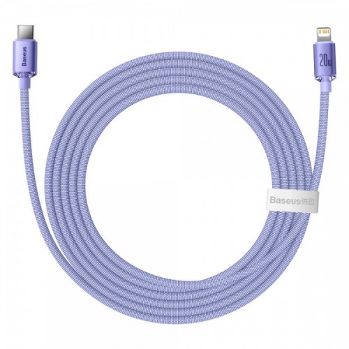 Кабель Type-C Lightning для айфон 20Вт 2м фиолетовый Baseus Crystal Shine CAJY000305
