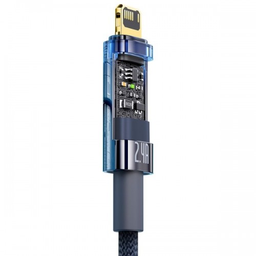 Кабель для айфон с автоотключением Lightning 2.4А 1м синий Baseus Explorer Series CATS000403