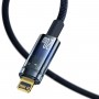 Кабель для айфон с автоотключением Lightning Type-C 20Вт 1м синий Baseus Explorer Series CATS000003