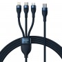 Кабель Type-C Micro Lightning 100Вт 1.5м синий Baseus Flash Series II CASS030203