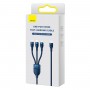Кабель Type-C Micro Lightning 100Вт 1.5м синий Baseus Flash Series II CASS030203