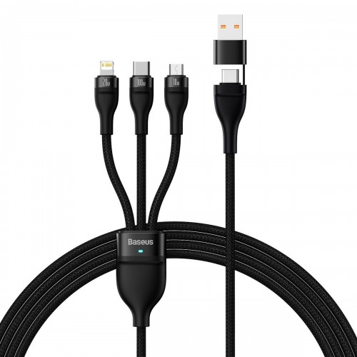 Cablu USB Type-C Micro Lightning 100W 1.2m negru Baseus Flash Series II CASS030101