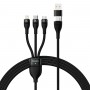 Cablu USB Type-C Micro Lightning 100W 1.2m negru Baseus Flash Series II CASS030101