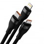Cablu USB Type-C Micro Lightning 100W 1.2m negru Baseus Flash Series II CASS030101