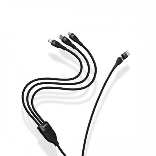 Cablu USB Type-C Micro Lightning 100W 1.2m negru Baseus Flash Series II CASS030101