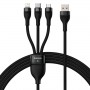 Cablu USB Type-C Micro Lightning 100W 1.2m negru Baseus Flash Series II CASS030001