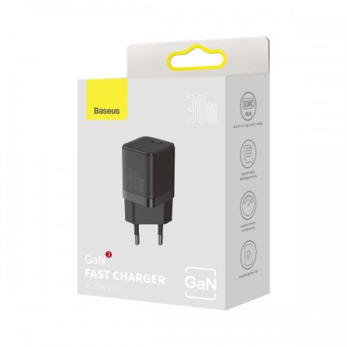 Încărcător rapid 30W Type-C negru Baseus GaN3 CCGN010101