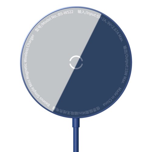 Încărcător wireless magnetic 15W MagSafe albastru Baseus WXJK-H03
