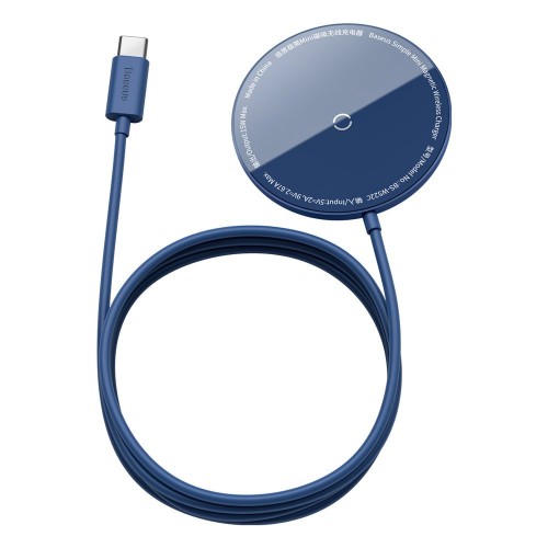 Încărcător wireless magnetic 15W MagSafe albastru Baseus WXJK-H03
