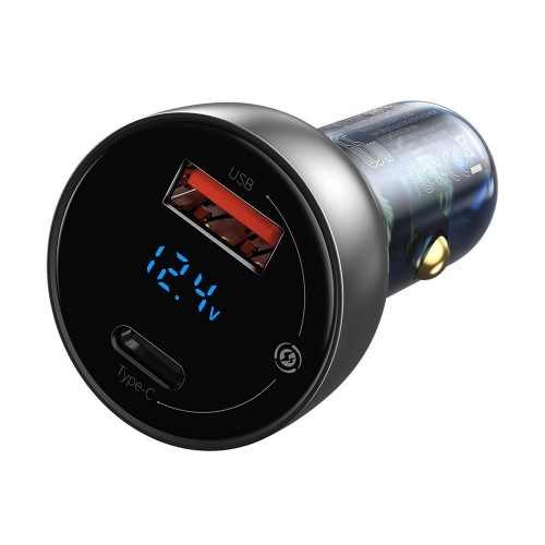 Adaptor în soclu de cărucior 65W cu încărcare rapidă USB Type-C transparent Baseus CCKX-C0A
