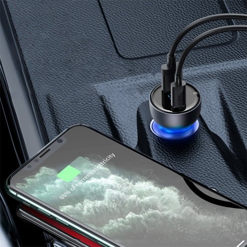 Adaptor în soclu de cărucior 65W cu încărcare rapidă USB Type-C transparent Baseus CCKX-C0A
