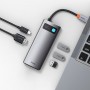 Концентратор хаб USB Type-C 5в1 HDMI зарядка 100Вт Baseus Metal Gleam CAHUB-CX0G