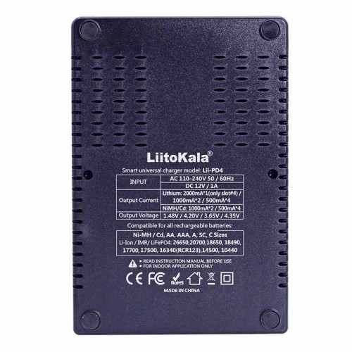 Зарядне 4x Li-ion/LiFePO4/Ni-Mh LiitoKala Lii-PD4