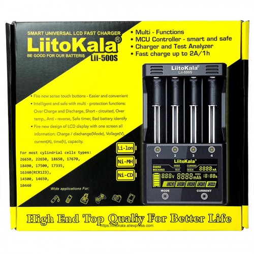 Зарядне Li-ion/Ni-Mh 4x AAA AA 18650 Liitokala Lii-500s