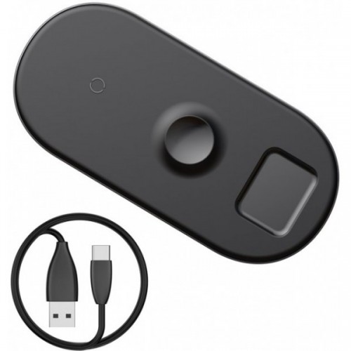 Зарядка беспроводная 3в1 телефон часы наушники Baseus Smart WX3IN1-C01