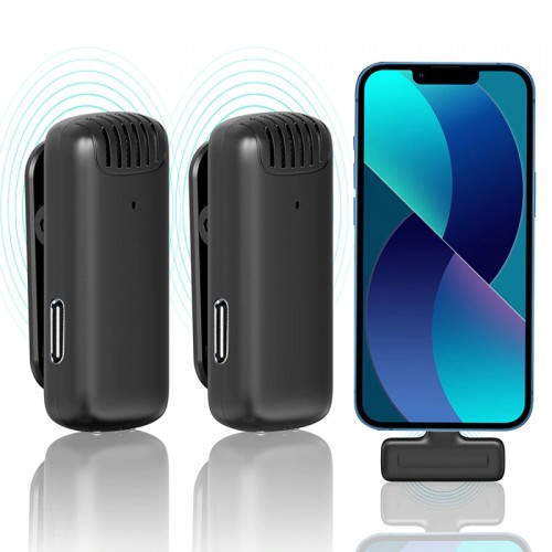 Microfon wireless dual Lightning pentru iPhone Ulanzi J12