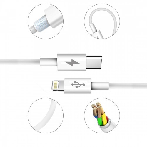 Кабель Lightning Type-C 3А 25Вт 1м Haweel HWL4036