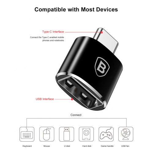 Переходник Usb - Usb Type-c Baseus CATOTG-01