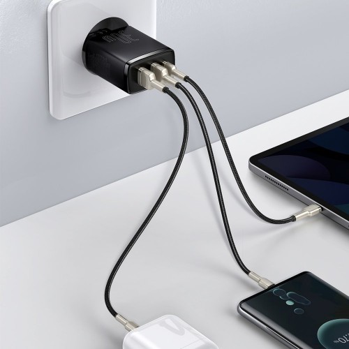 Încărcător triplu 30W Type-C 2x USB PD Baseus Compact CCXJ-E01