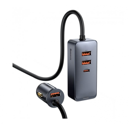 Încărcător în brichetă 120W 4x USB Type-C prelungitor Baseus Share Together CCBT-B0G