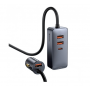 Încărcător în brichetă 120W 4x USB Type-C prelungitor Baseus Share Together CCBT-B0G
