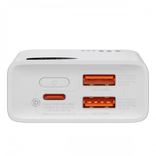 Powerbank 10000 mAh 30W Type-C 2x USB alb Baseus Adaman2 PPAD040002