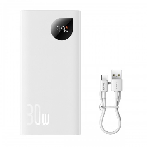 Powerbank 10000 mAh 30W Type-C 2x USB alb Baseus Adaman2 PPAD040002