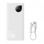 Powerbank 10000 mAh 30W Type-C 2x USB alb Baseus Adaman2 PPAD040002