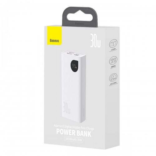 Powerbank 10000 mAh 30W Type-C 2x USB alb Baseus Adaman2 PPAD040002